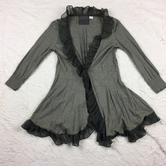 Anthropologie Sweaters - Anthro Guinevere striped ruffled cardigan